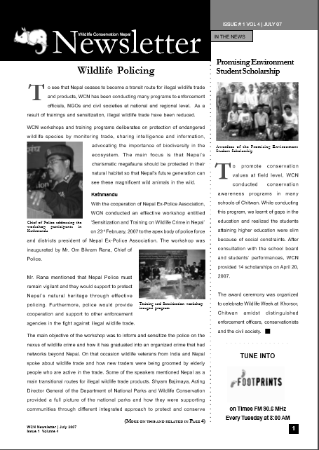 Newsletter 2007 Issue 1 Vol. 4