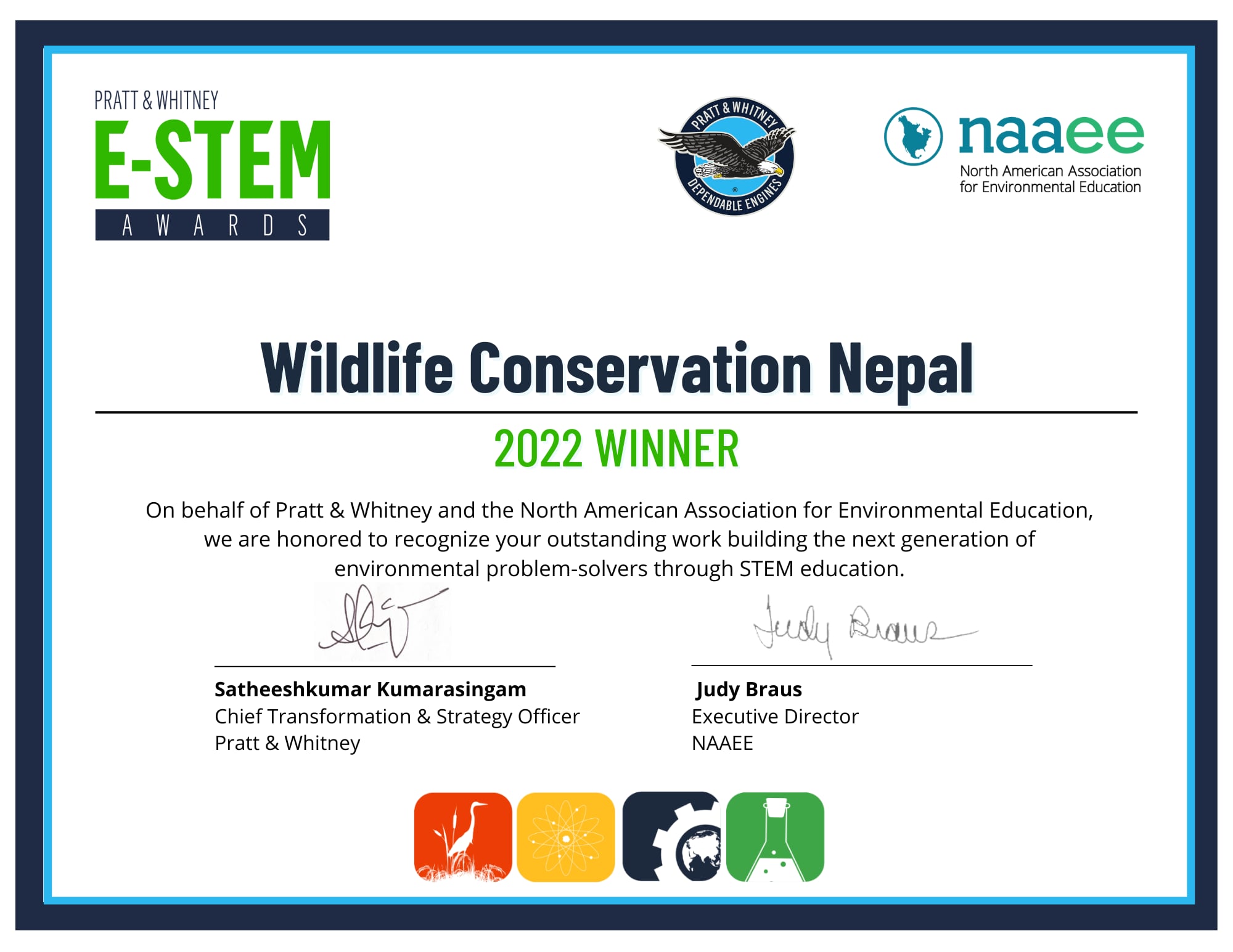 Pratt and Whitney E-STEM Awards 2022